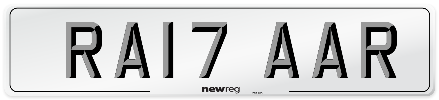 RA17 AAR Number Plate from New Reg